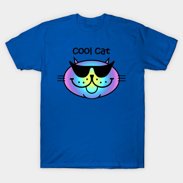 COOL CAT 2 - Dark Rainbow T-Shirt by RawSunArt